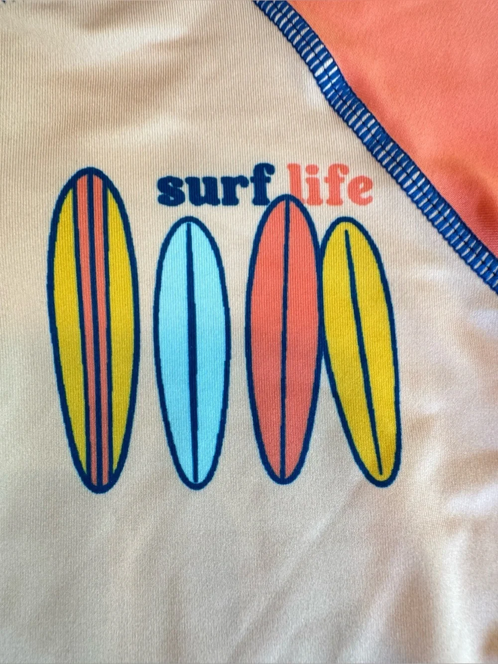 Wonder Nation Boys’ 4T Long Sleeve Swim Shirt Rash Guard – Surf Life – UPF